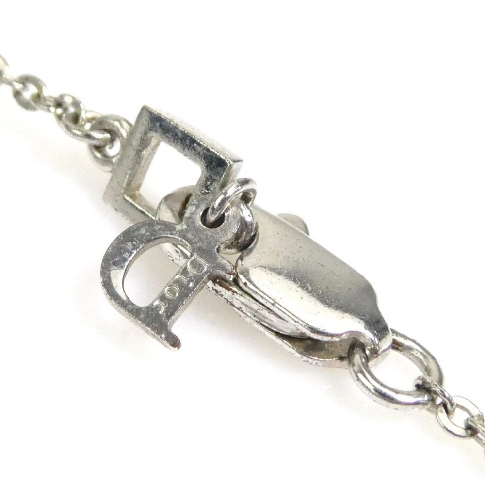 Auth Christian Dior Necklace Silver Metal - Picture 4 of 7